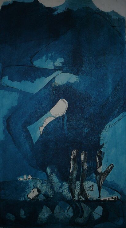 l\'étreinte, un corps touché,  assoupie et s\'abandonne - a Digital Graphics and Cartoon Artowrk by colin de guère